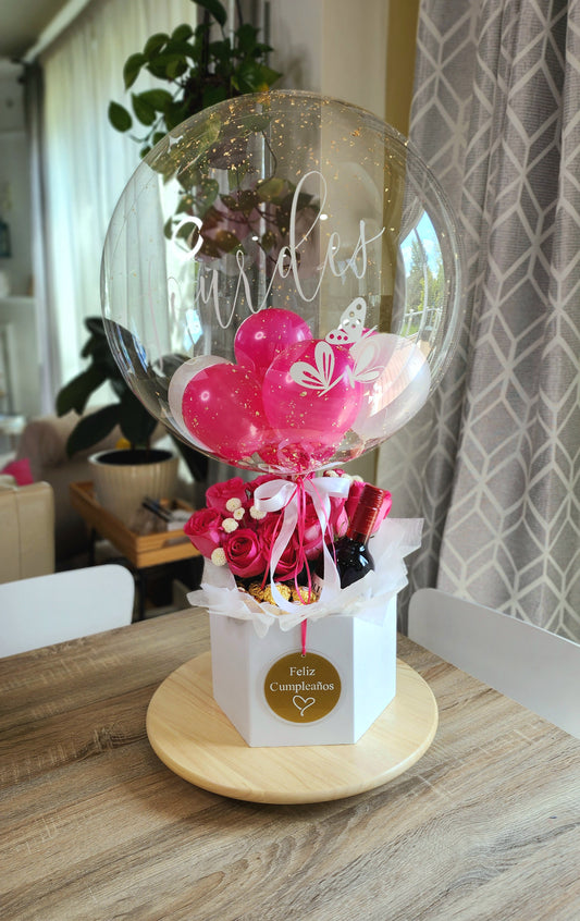 Balloon Bouquet Gift Box (Sparkling Juice)