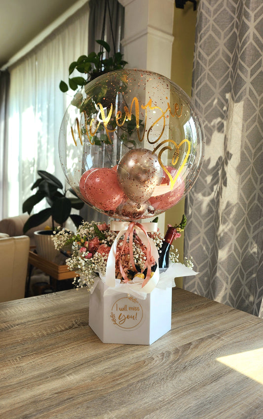 Balloon Bouquet Gift Box (Sparkling Juice)