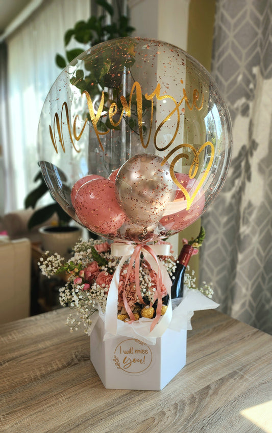 Balloon Bouquet Gift Box (Sparkling Juice)