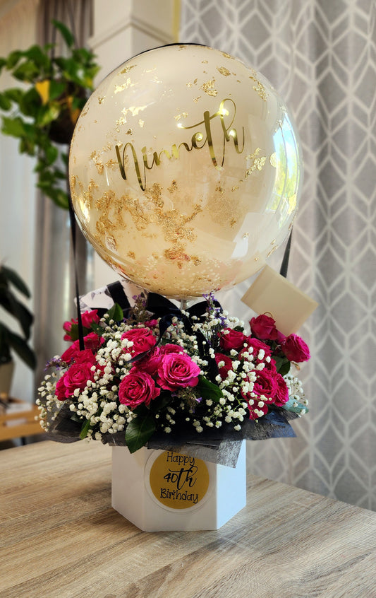 Hot Air Balloon Bouquet with Fresh Flowers