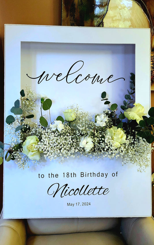 Welcome Sign with White Interior Background