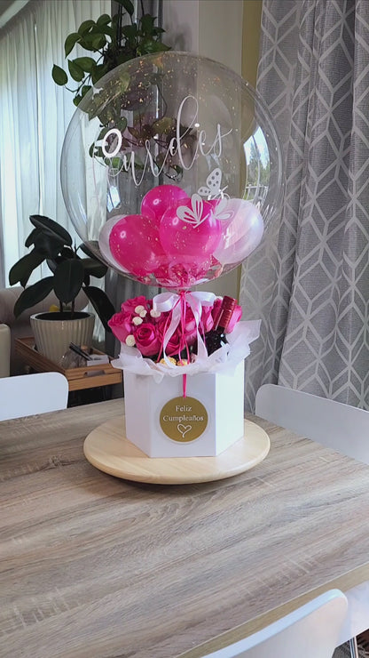 Balloon Bouquet Gift Box (Sparkling Juice)