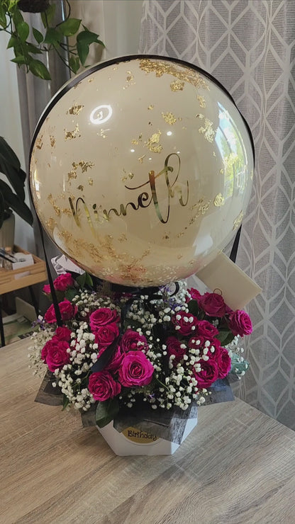 Hot Air Balloon Bouquet with Fresh Flowers